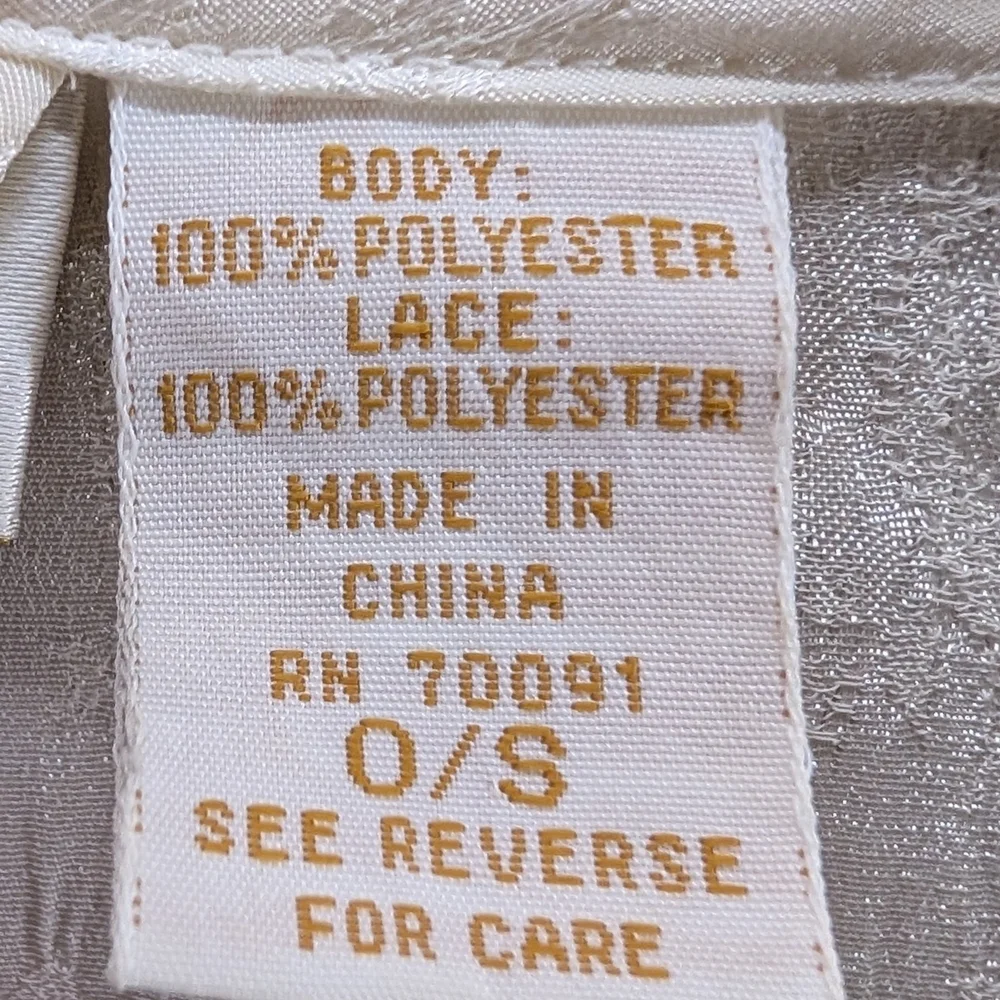 Victoria's Secret Robe Kimono Cream Vintage Gold Label Satin 90s One Size Womens - Picture 6 of 6